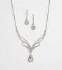 Regal Teardrop Rhinestone Necklace And Earrings Set sold by Windsor