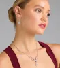 Regal Teardrop Rhinestone Necklace And Earrings Set sold by Windsor