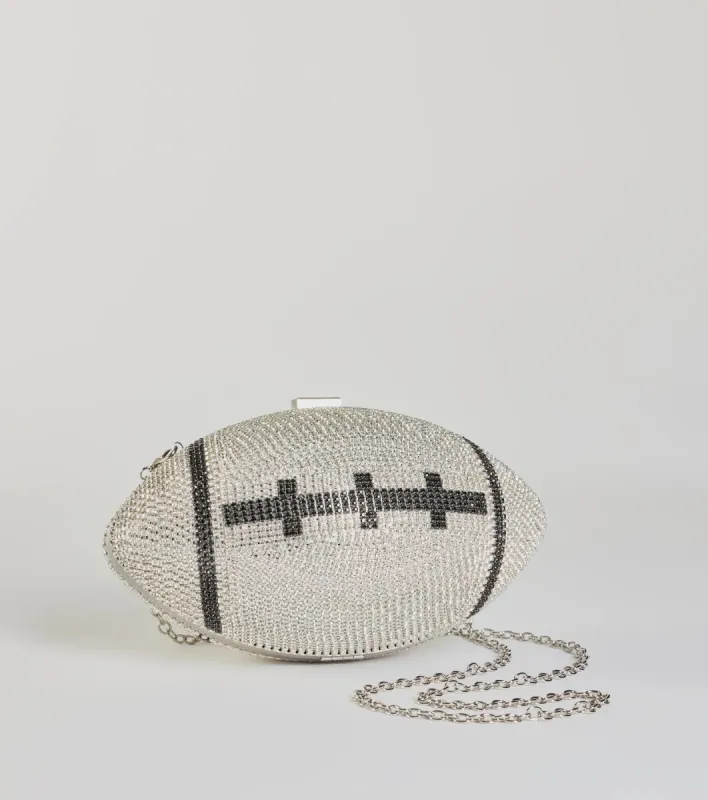 Play The Field Football Rhinestone Clutch sold by Windsor