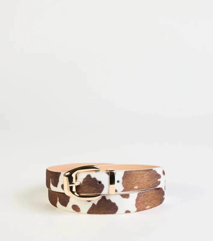 Wild Pastures Cow Print Belt sold by Windsor
