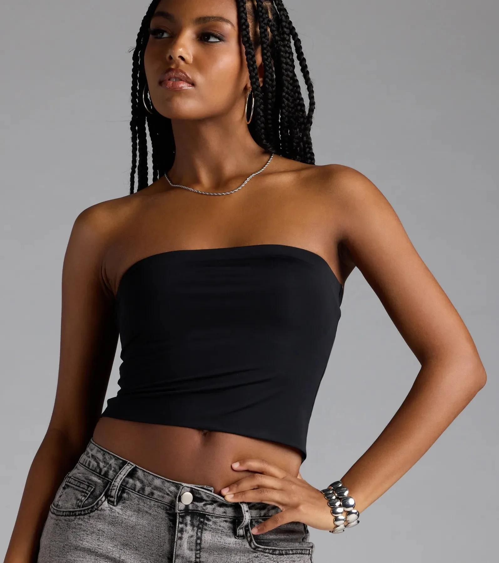 Sleek Fave Slinky Knit Bandeau Top sold by Windsor product image thumbnail 4