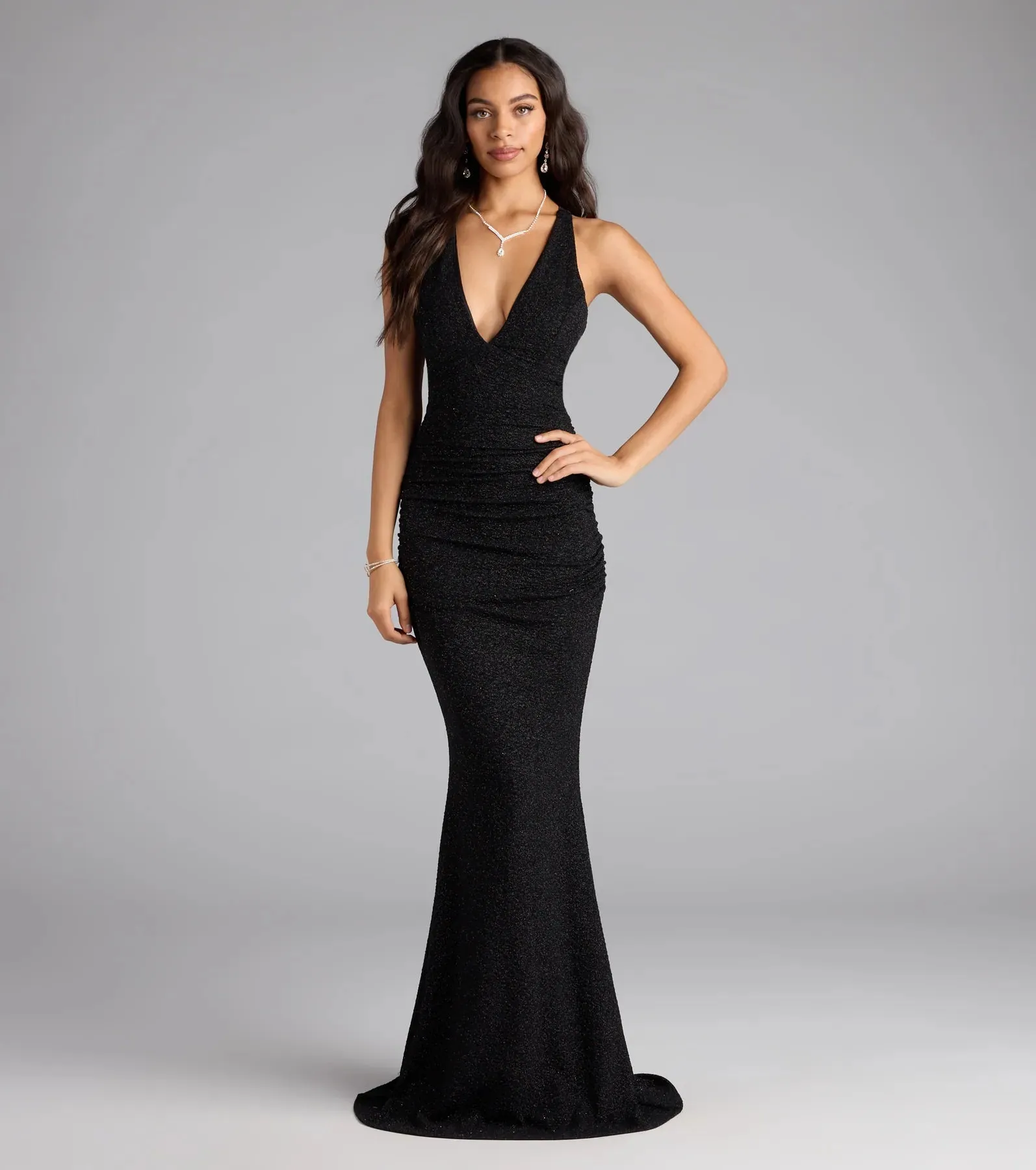 Corinne Glitter Knit Strappy Back Mermaid Dress sold by Windsor