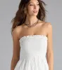 Effortless Eyelet Bubble Hem Mini Dress sold by Windsor