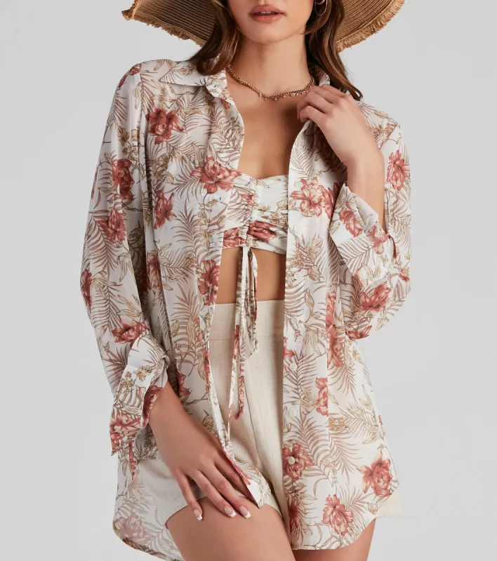Blushing Tropics Button-Up Top sold by Windsor