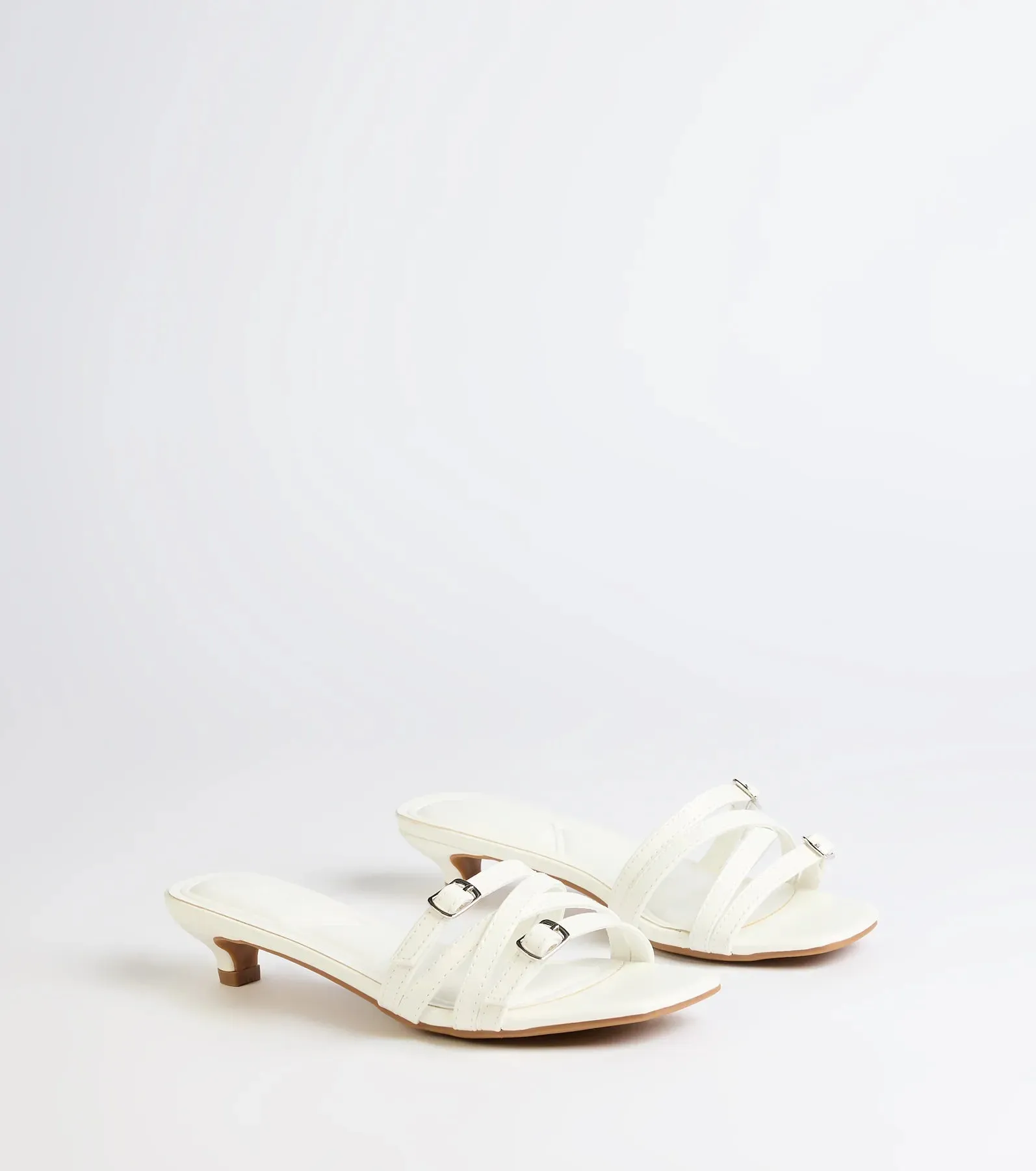 Trendy Steps Buckle Strap Kitten Heel Mules sold by Windsor