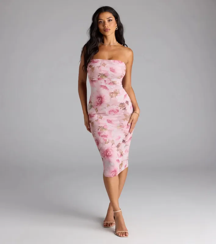 Special Something Floral Bodycon Midi Dress sold by Windsor