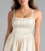 Crowd Pleaser Satin Skater Dress sold by Windsor
