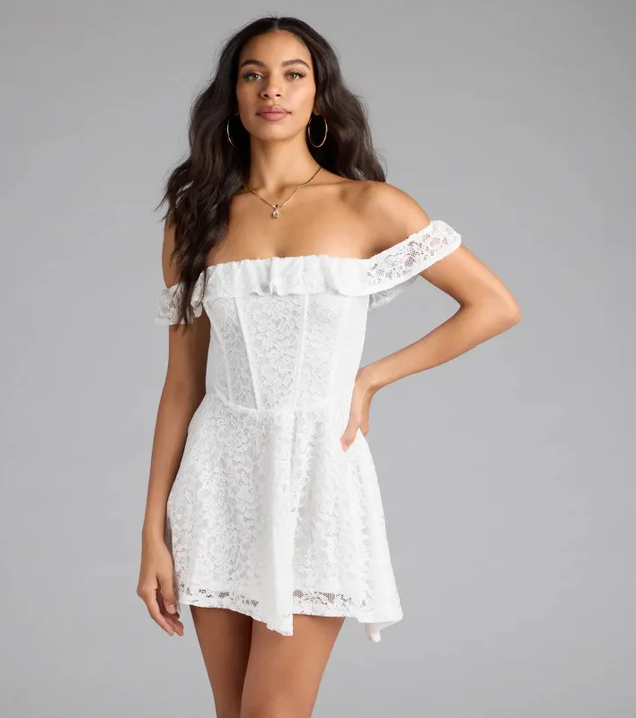 Sweet And Sultry Corset Lace Skater Dress sold by Windsor