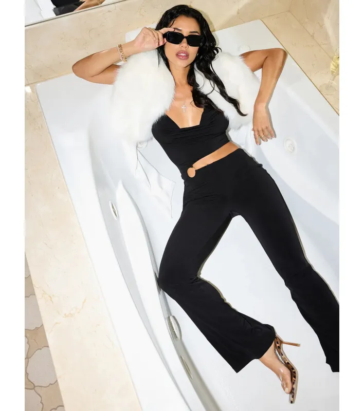 Sultry Heat Cowl Halter Cutout Jumpsuit sold by Windsor