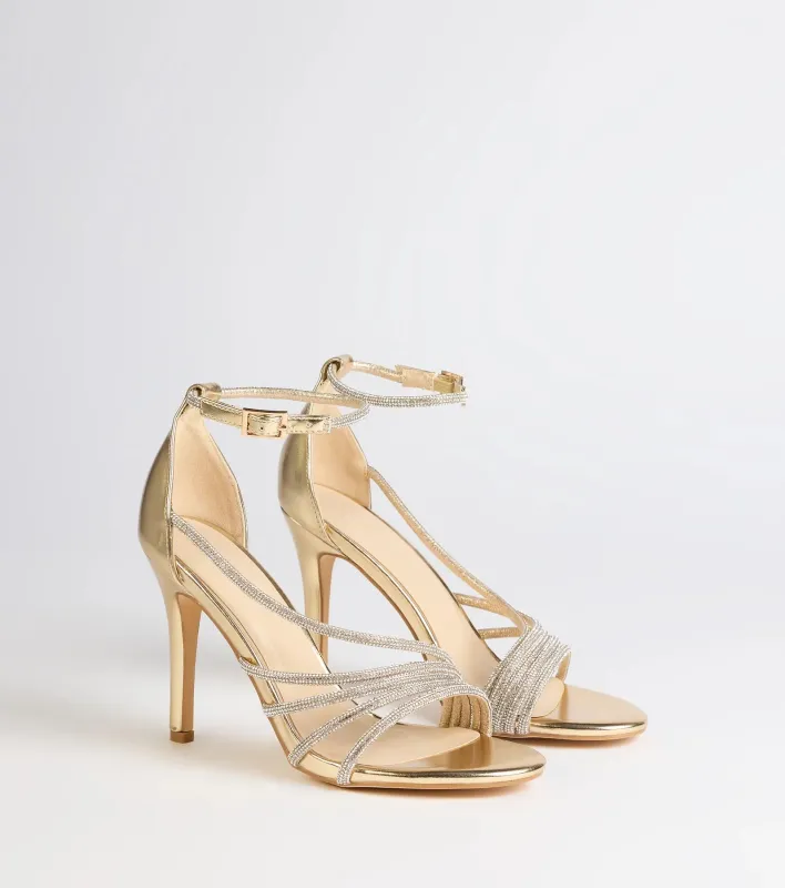 Radiant Night Rhinestone Metallic Stiletto Heels sold by Windsor