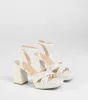 Resort Ready Eyelet Linen Platform Block Heels sold by Windsor