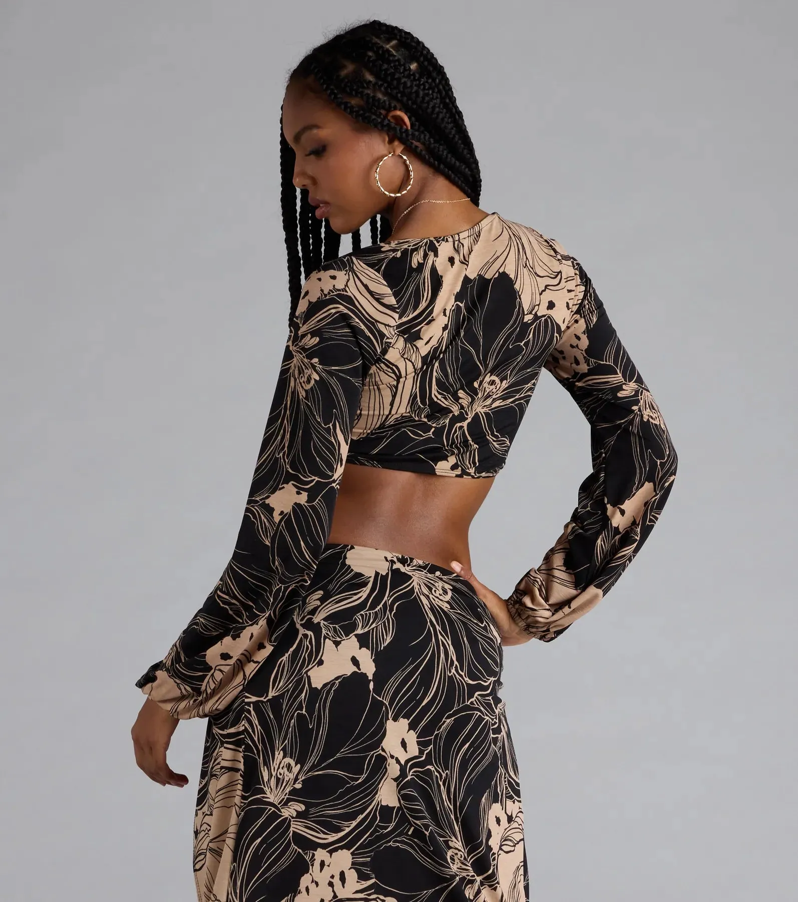 Under The Sun Tropical Tie-Front Crop Top sold by Windsor product image thumbnail 2