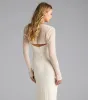 Luxe Layer Beaded Sheer Mesh Bolero sold by Windsor