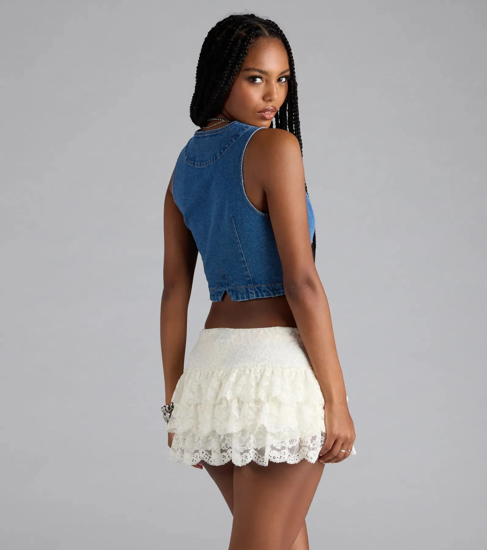 Hometown Cutie Button Denim Vest sold by Windsor product image thumbnail 2