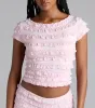 Summer Spice Lace-Up Ruffle Crop Top sold by Windsor