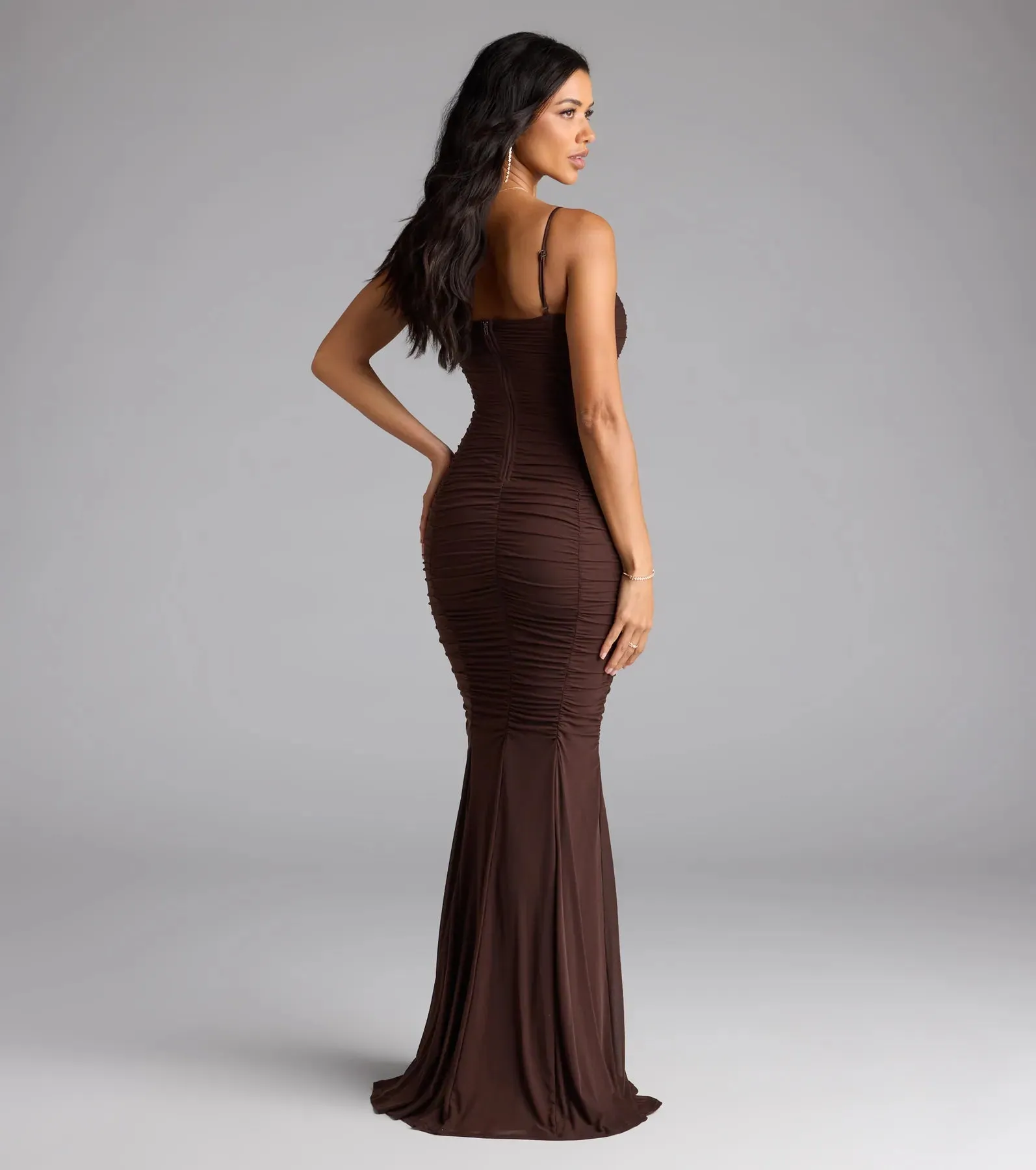 Juliana Ruche Mermaid Mesh Formal Dress sold by Windsor product image thumbnail 2