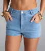 Forever Staple Mid-Rise Denim Shorts sold by Windsor
