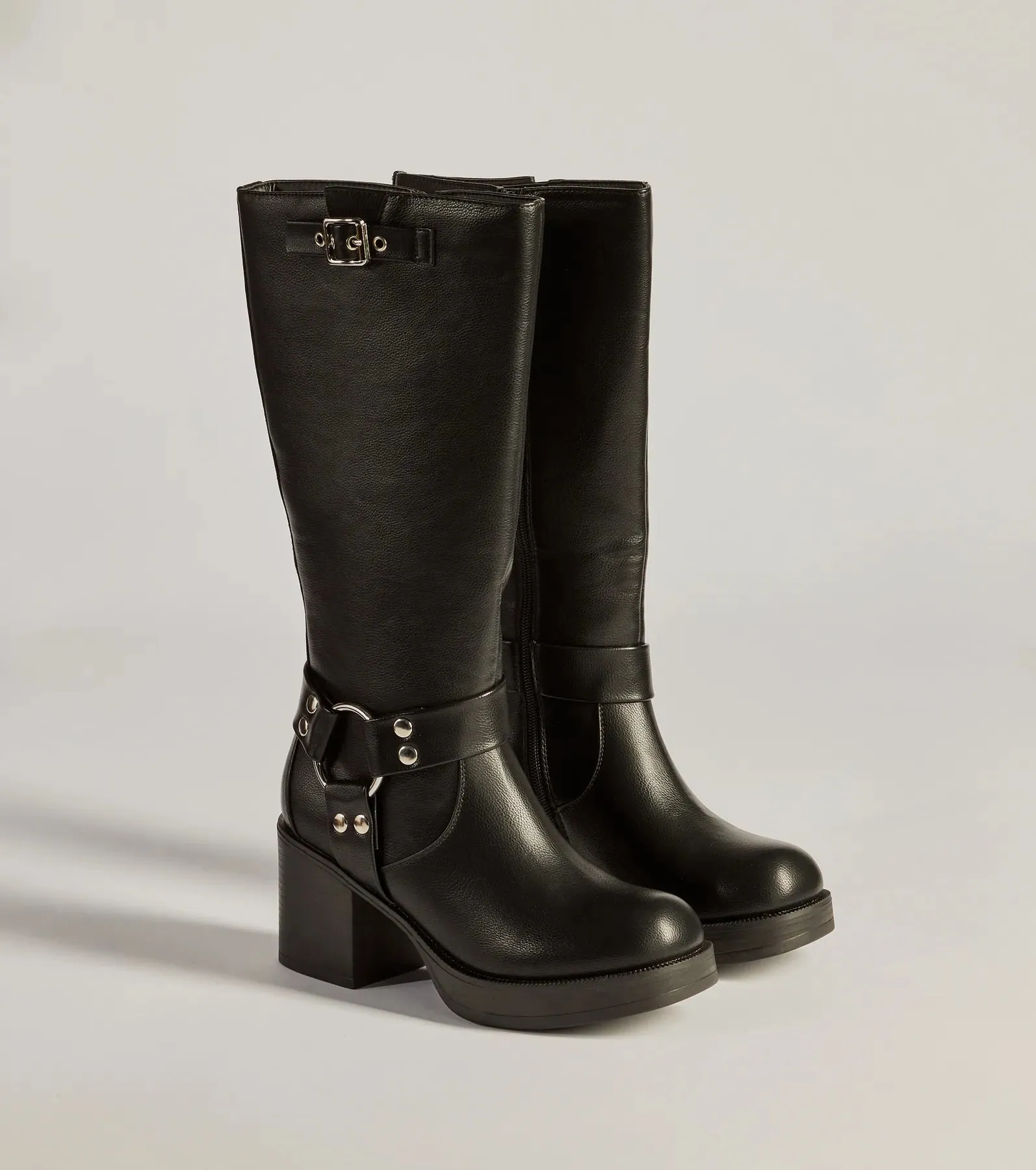 Sleek Strut Under-The-Knee Moto Boots sold by Windsor