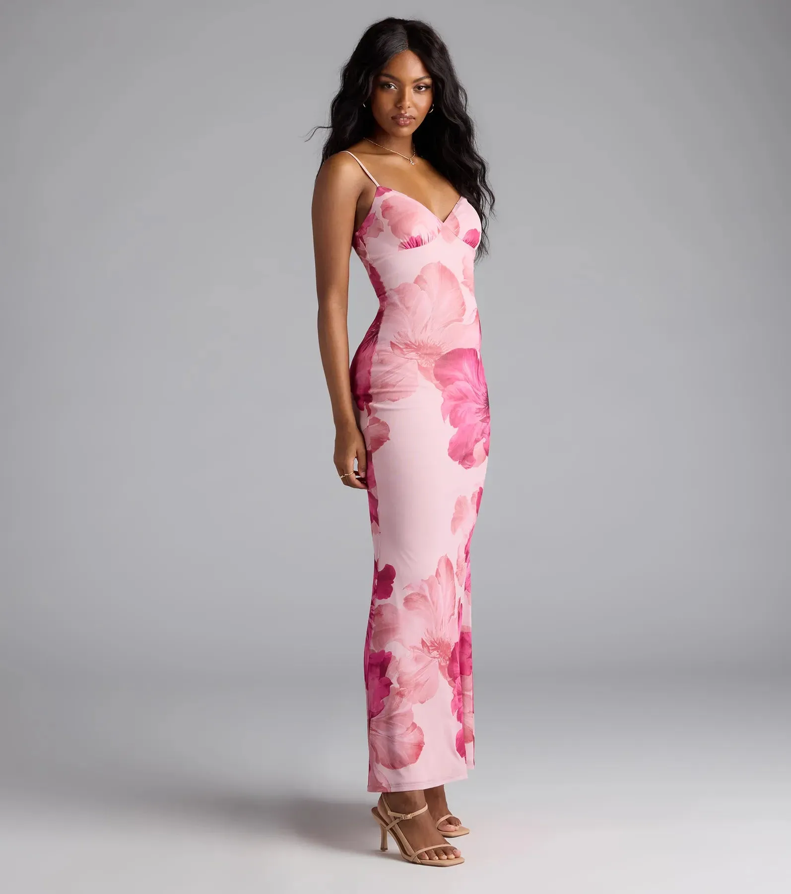 Vacay Muse Floral Mesh Maxi Dress sold by Windsor product image thumbnail 4