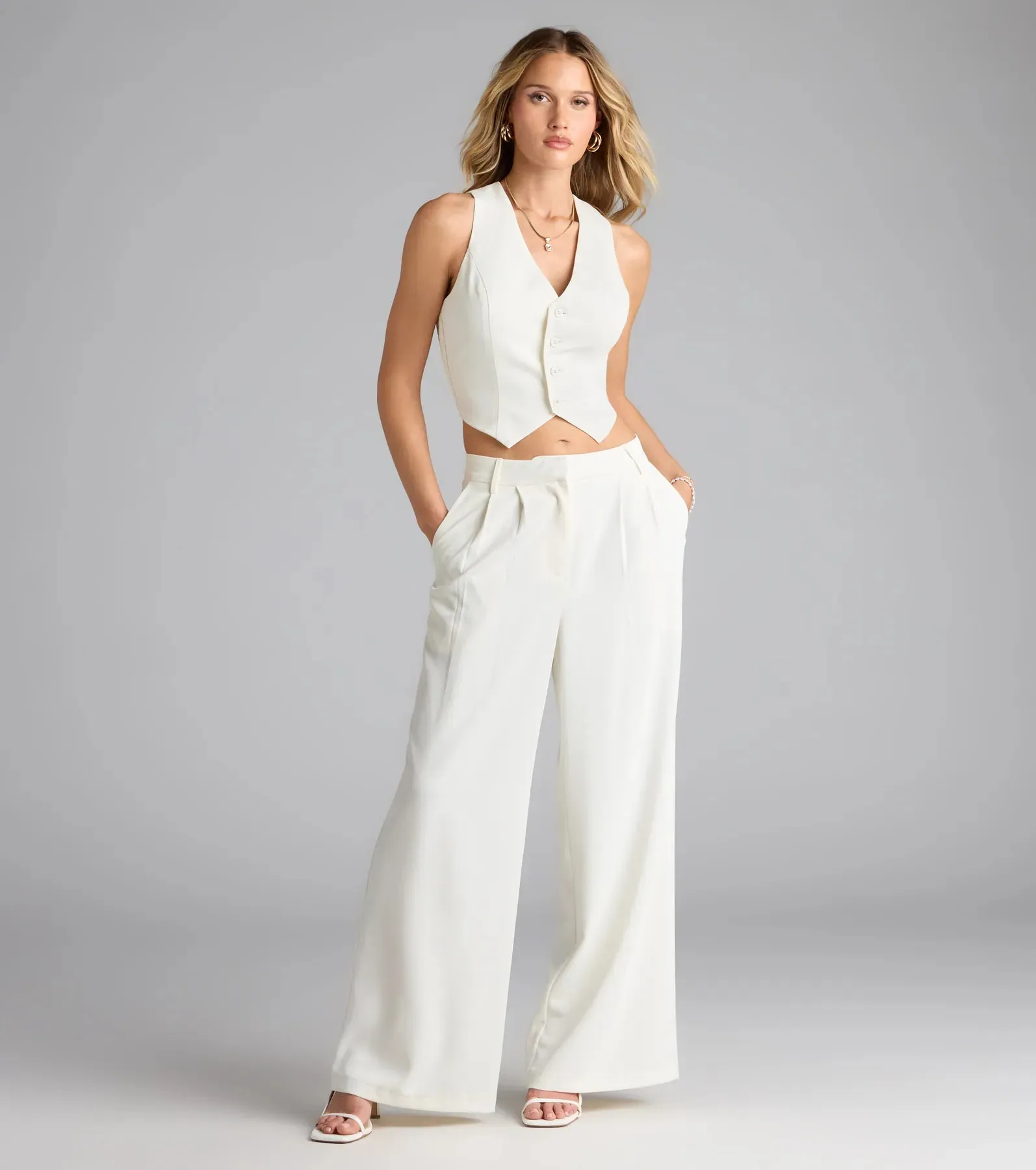 Power Moves Button Woven Vest sold by Windsor product image thumbnail 3