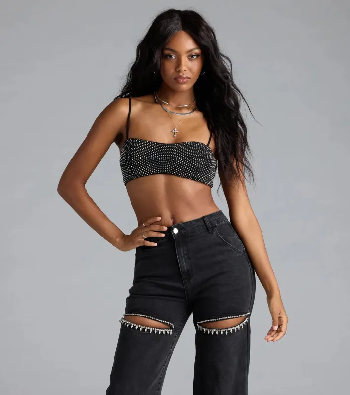Just For Tonight Rhinestone Bra Top sold by Windsor