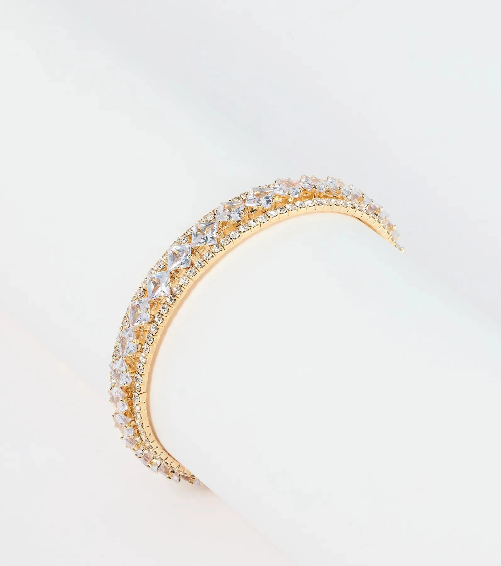 Glam Glimmer Rhinestone Memory Wire Bracelet sold by Windsor