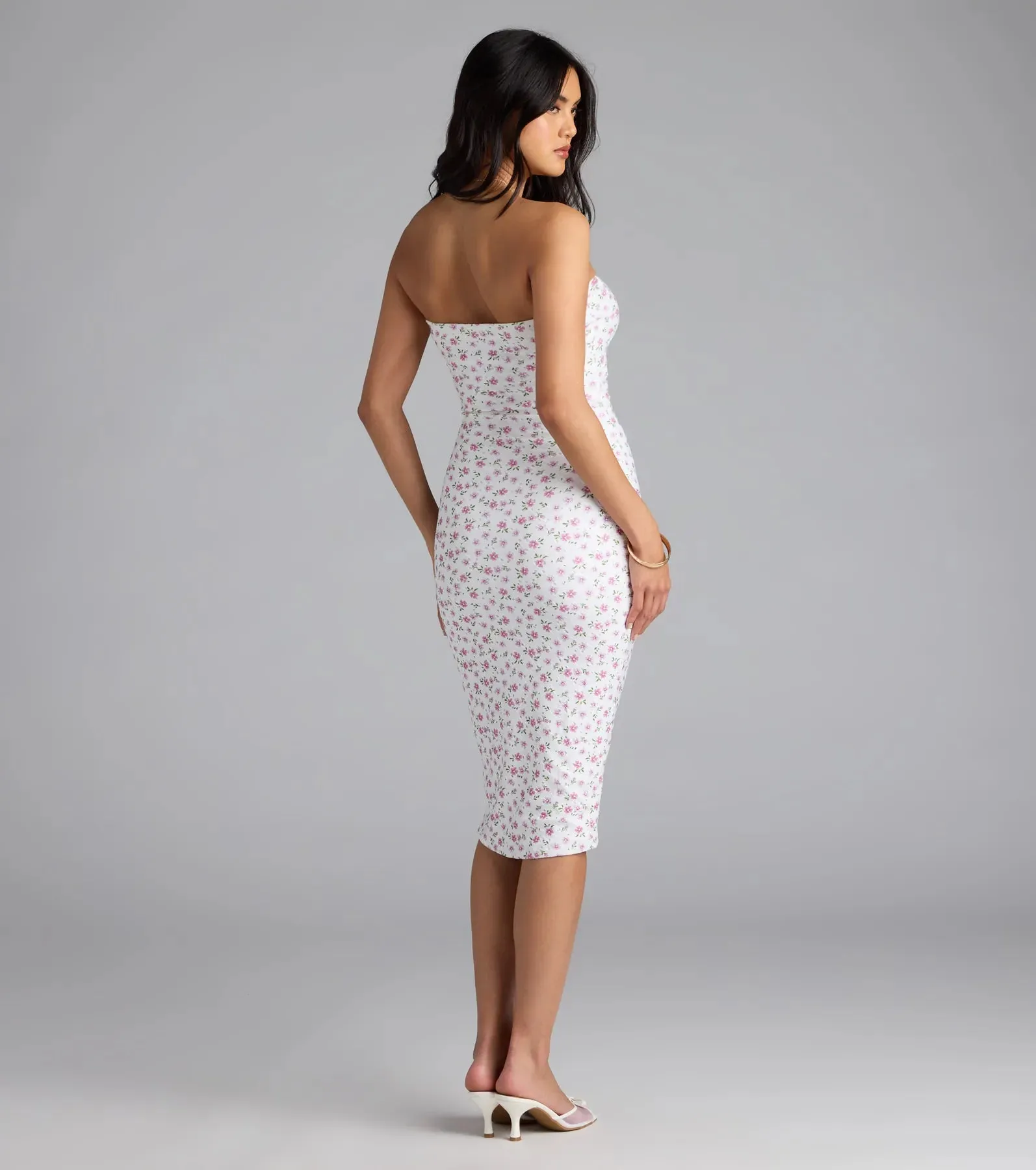 Sweetly Sultry Floral Bodycon Midi Dress sold by Windsor product image thumbnail 2