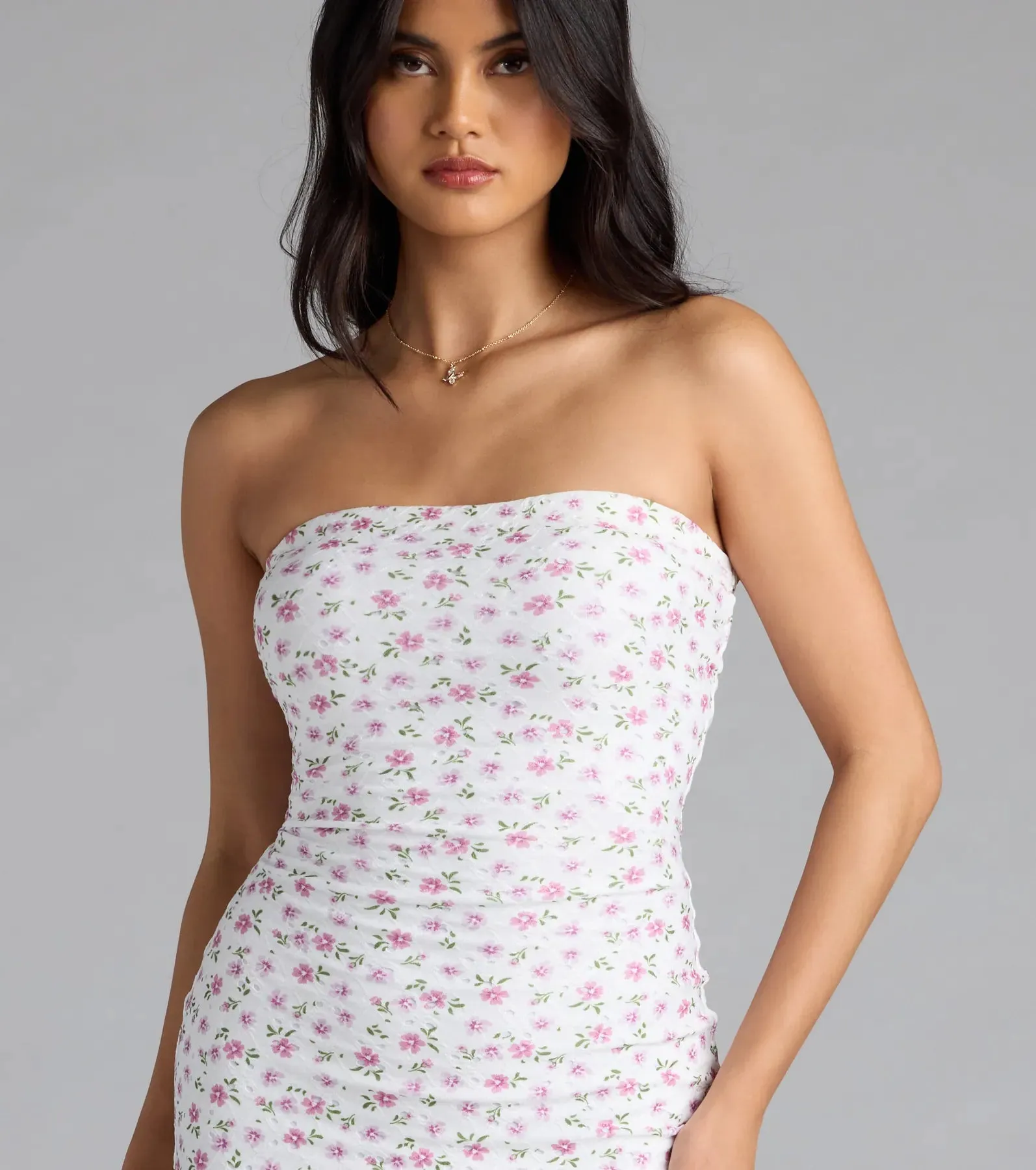 Sweetly Sultry Floral Bodycon Midi Dress sold by Windsor product image thumbnail 3