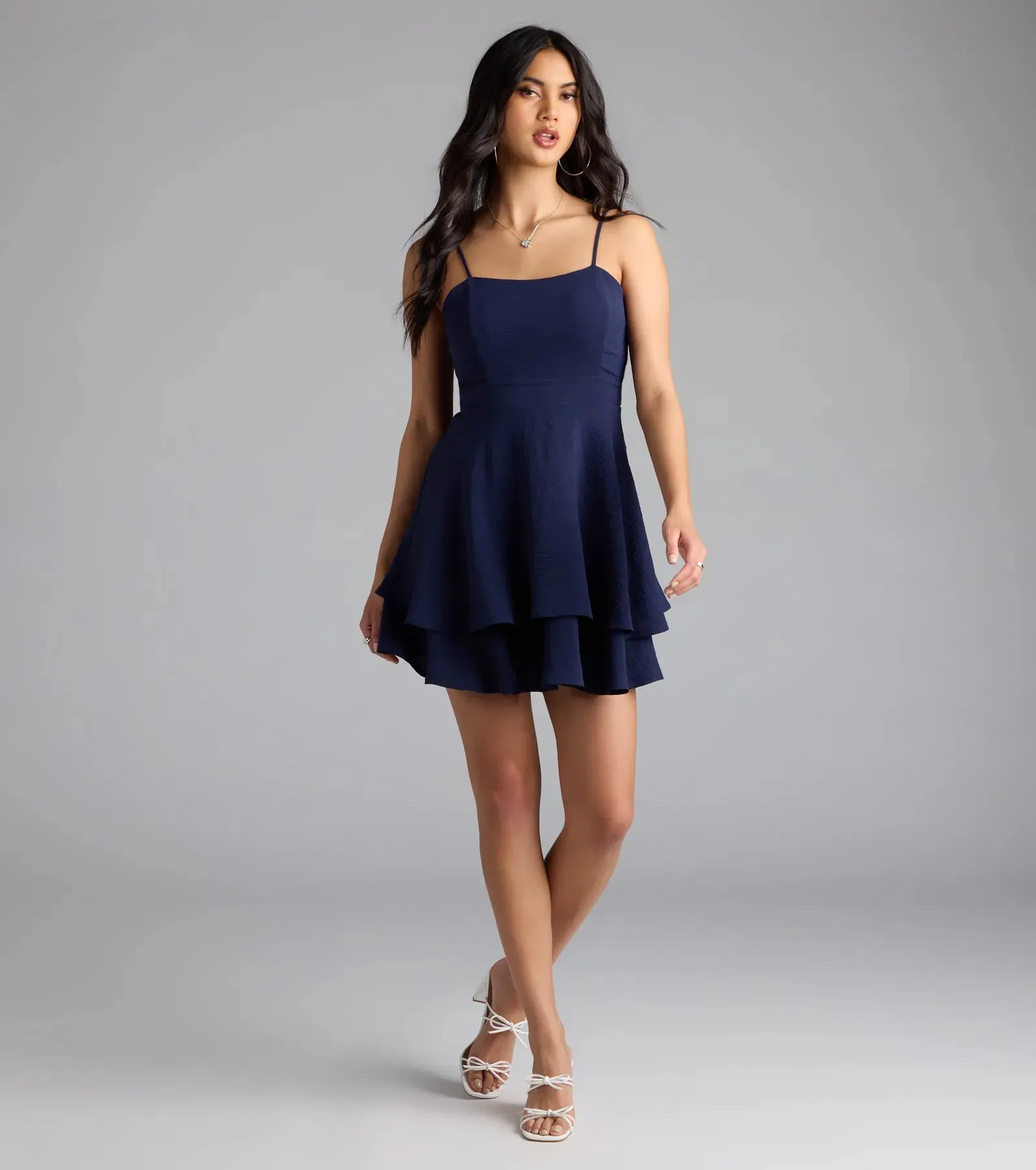 Lovely Day Tie Back Ruffle Skater Dress sold by Windsor product image thumbnail 3