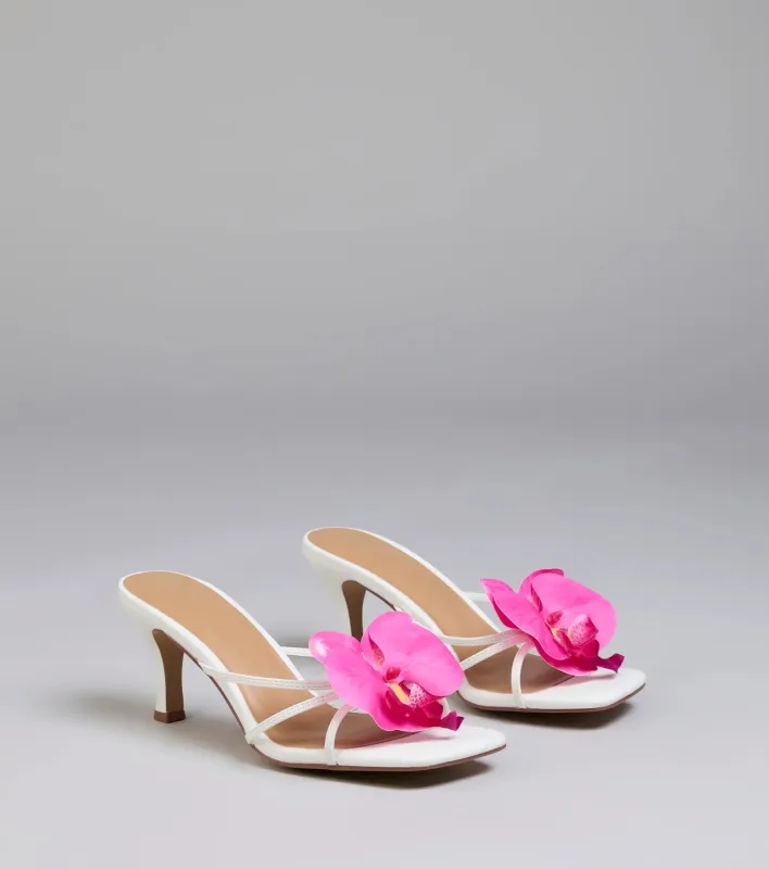 Beauty In The Tropics Flower Strappy Mules sold by Windsor