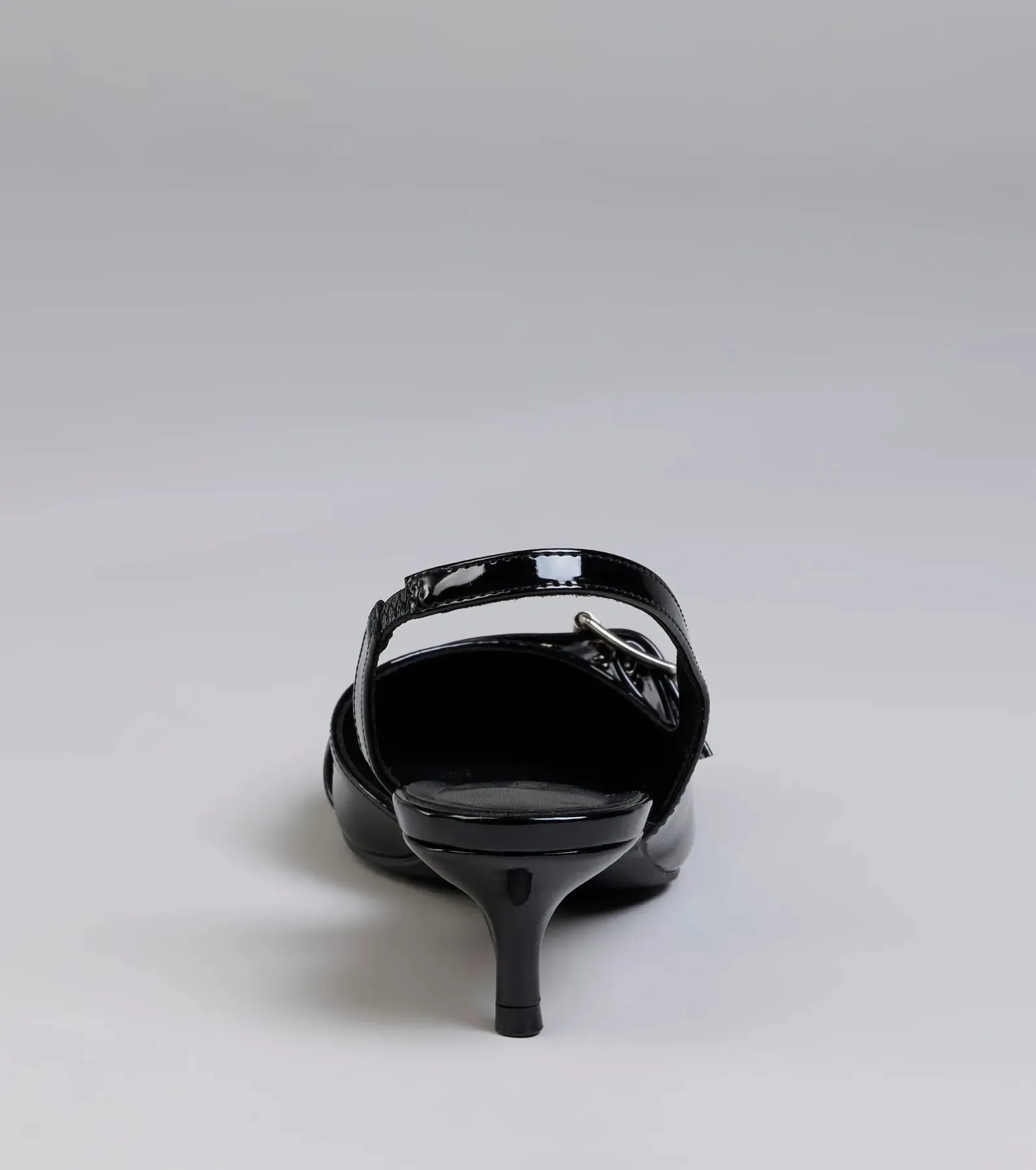 Sleek Trendy Buckle Strap Slingback Kitten Heels sold by Windsor product image thumbnail 4