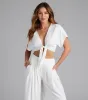 Weekend Vibes Tie-Front Crop Top sold by Windsor