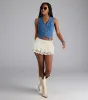 Cutesy Perfection Ruffled Lace Mini Skort sold by Windsor