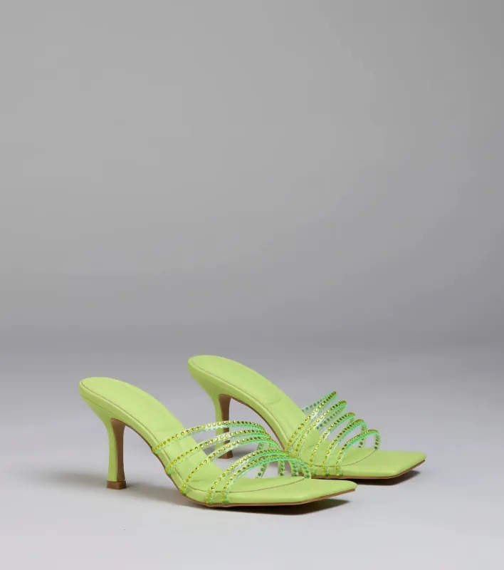 Alluring Strappy Stud Stiletto Mules sold by Windsor