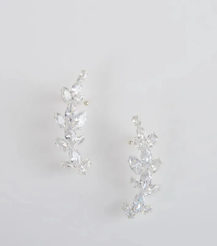 Statement Cubic Zirconia Leaf Ear Crawlers sold by Windsor