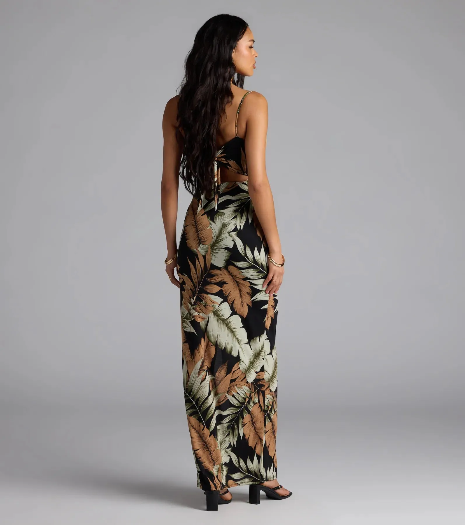 Destination Cutie Tropical Cutout Slit Maxi Dress sold by Windsor product image thumbnail 2