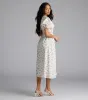 Summer Smiles Floral Puff Sleeve A-Line Midi Dress sold by Windsor