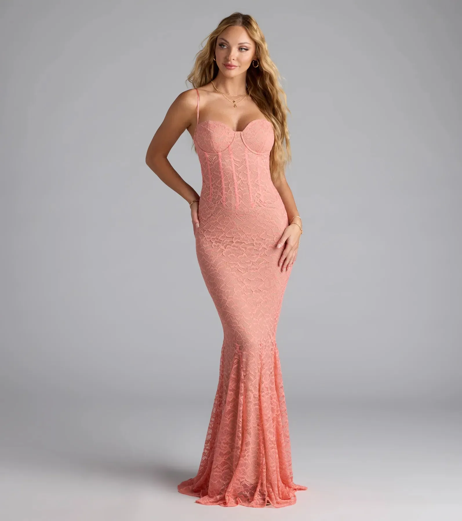 Ariella Corset Mermaid Lace Formal Dress sold by Windsor