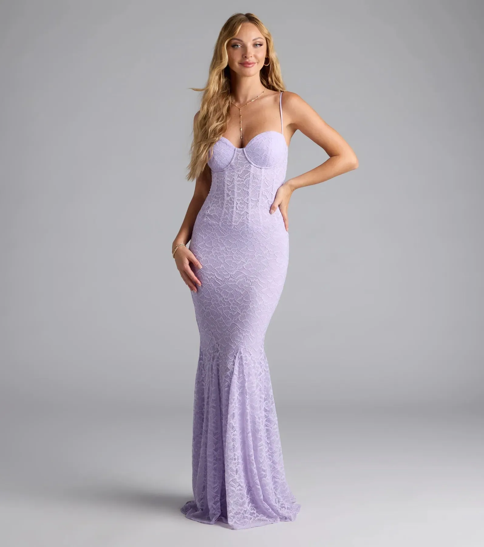 Ariella Corset Mermaid Lace Formal Dress sold by Windsor product image thumbnail 5