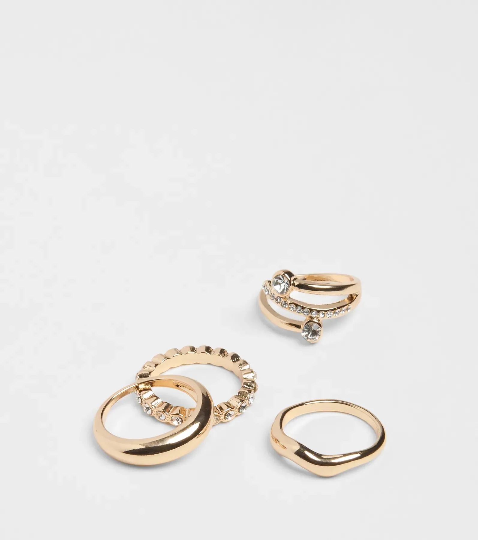 Glittering Twist Four-Pack Ring Set sold by Windsor