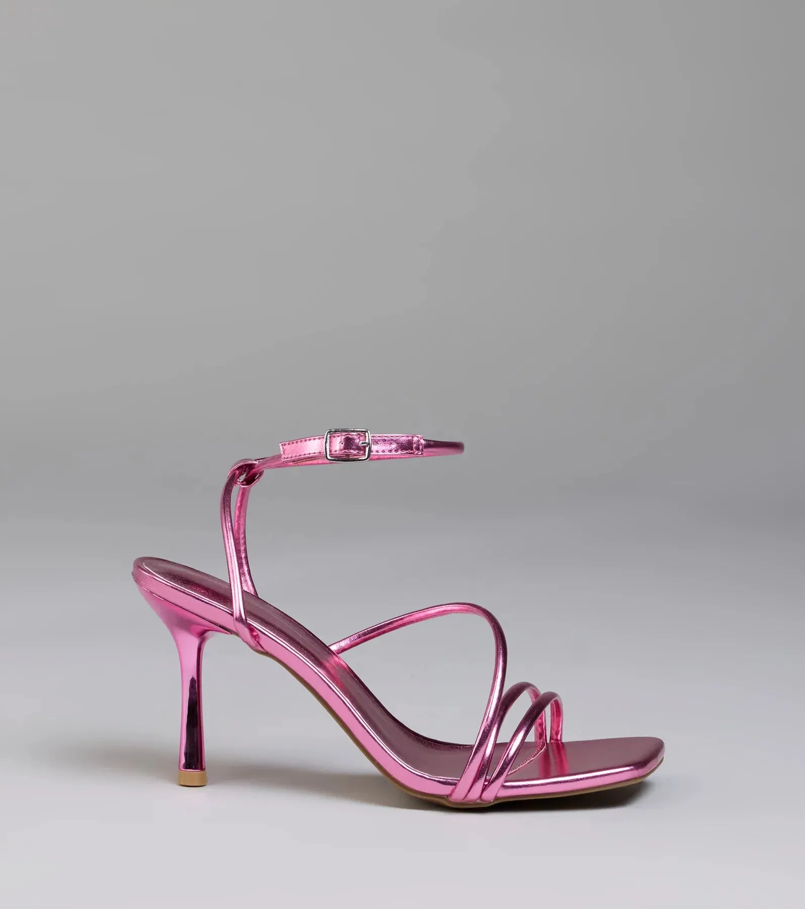 Edgy Elegance Metallic Strappy Stiletto Heels sold by Windsor