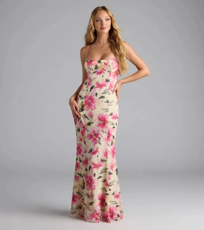 Vacay Beauty Strappy Back Floral Maxi Dress sold by Windsor