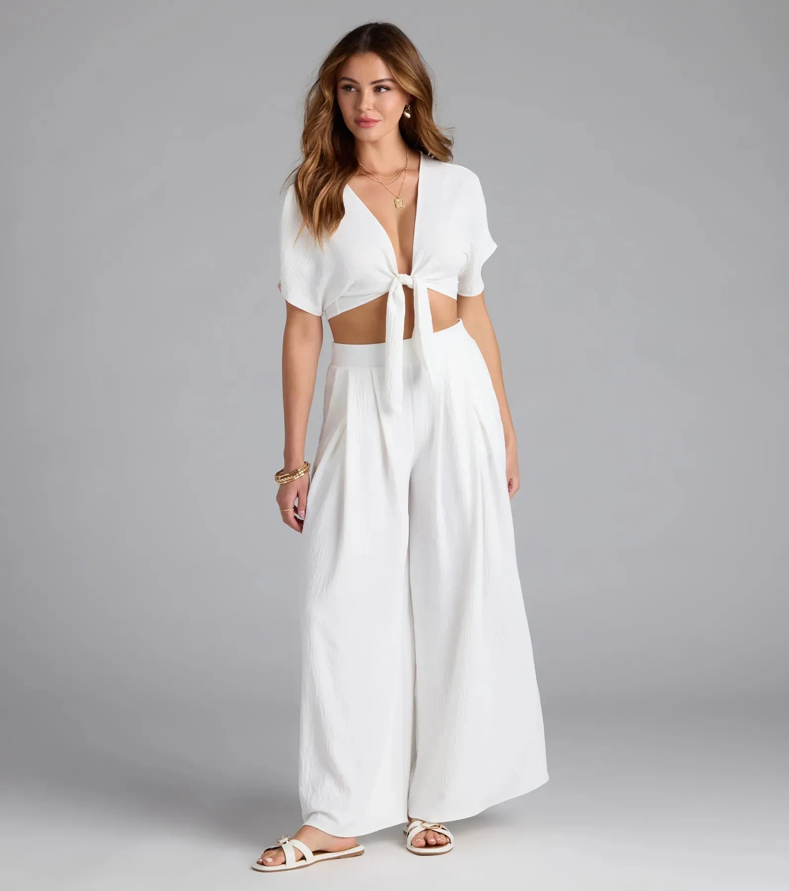 Weekend Vibes Wide-Leg Palazzo Pants sold by Windsor
