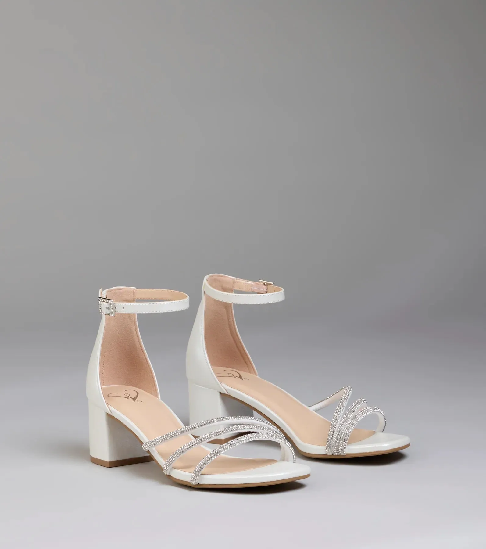 Ultra Luxe Rhinestone Short Block Heels sold by Windsor