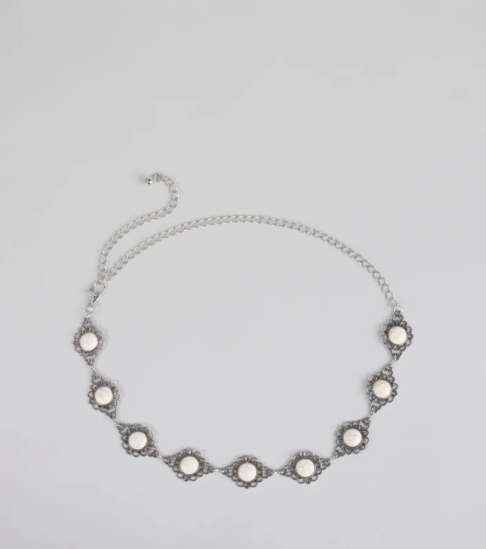 Changing The Game Stone Concho Chain Belt sold by Windsor