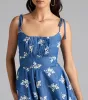 Effortless Summer Cutie Chambray Floral Romper sold by Windsor