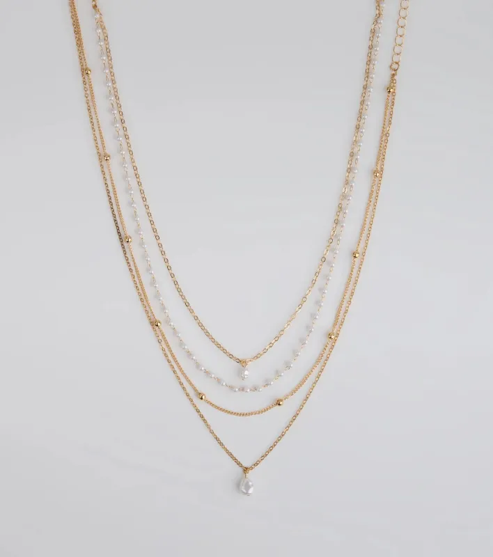 Delicately Chic Pearl Layered Necklace sold by Windsor