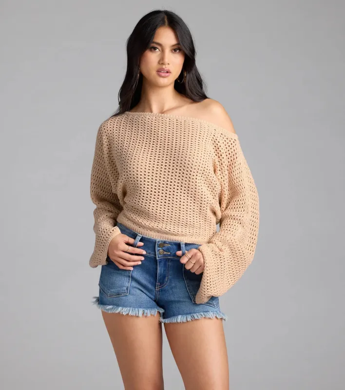 Cute In Crochet Long Sleeve Sweater sold by Windsor