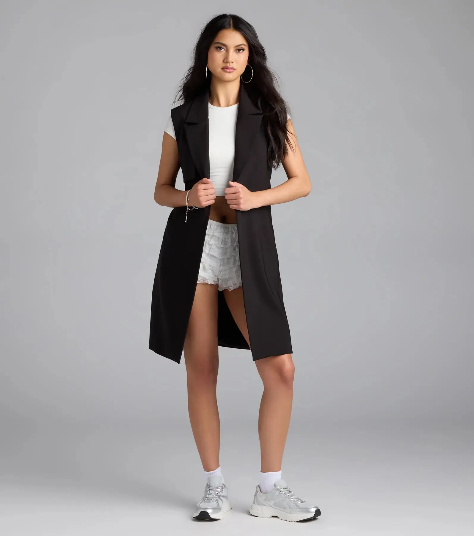 Leave It Me Belted Long Vest sold by Windsor product image thumbnail 5