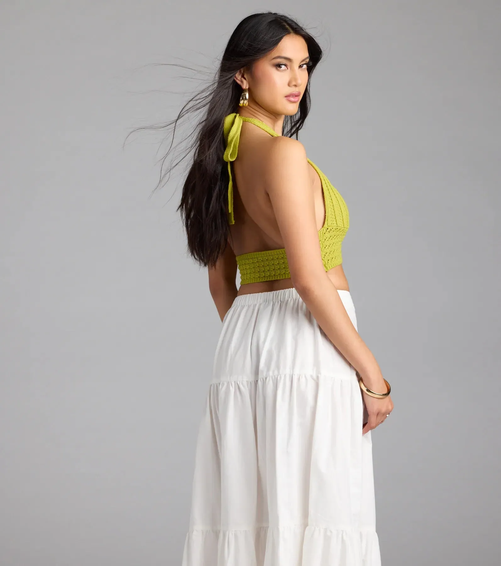 Stroll In The Sand Halter Crochet Crop Top sold by Windsor product image thumbnail 3